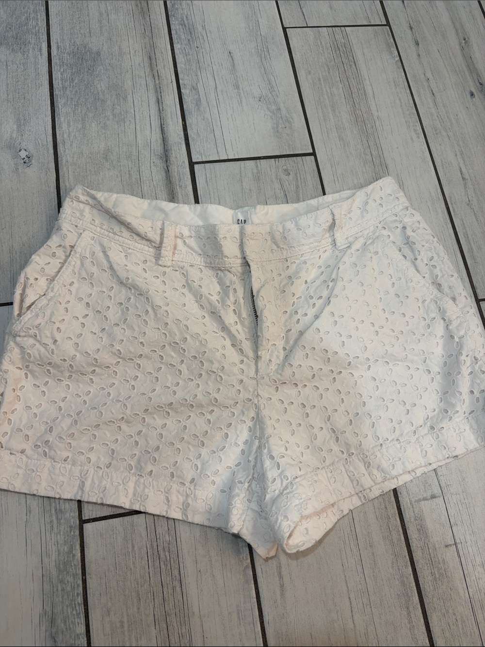 GAP White Eyelet Cotton Bermuda Shorts